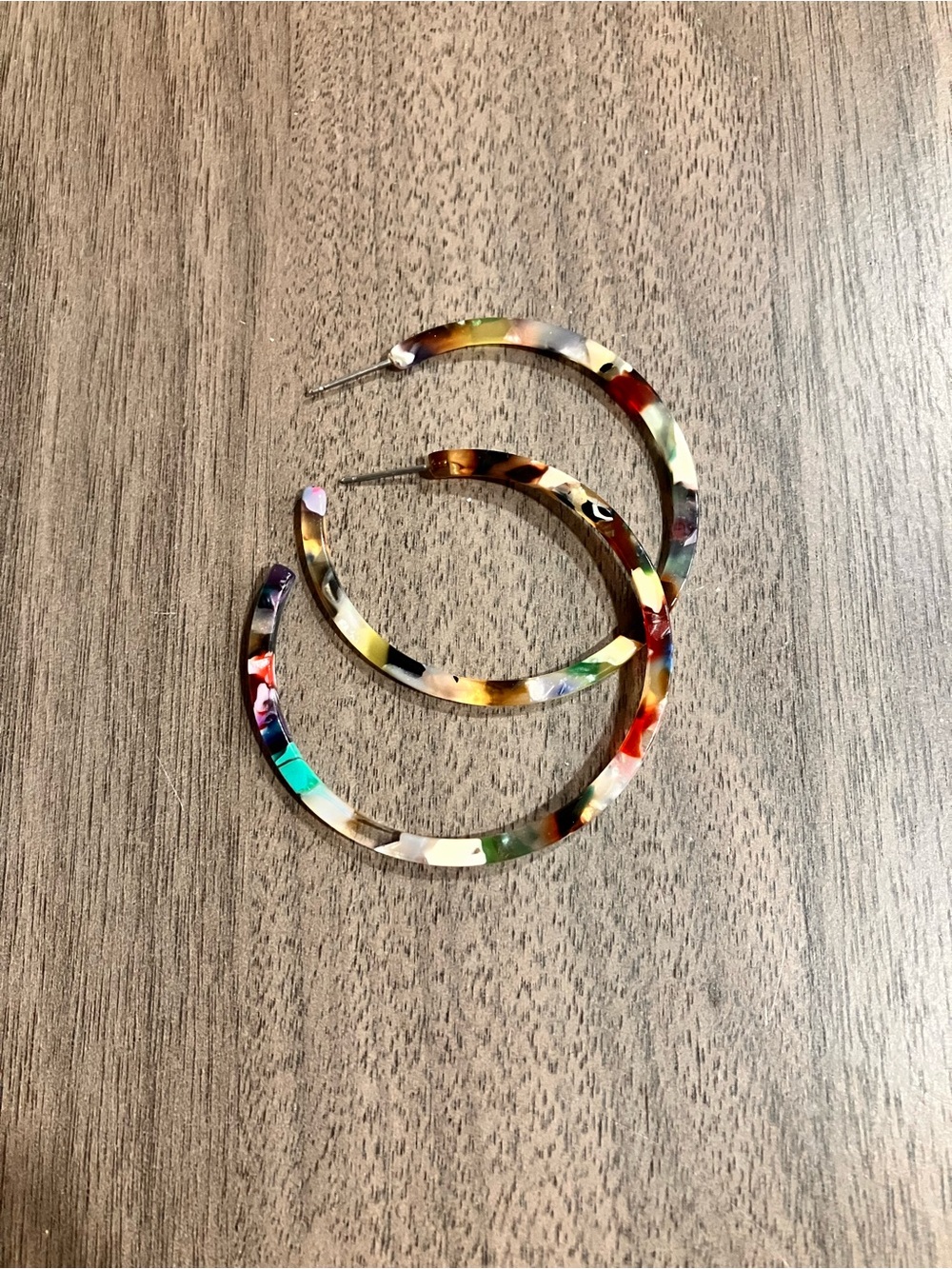 Acrylic hoop earrings